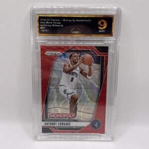 Anthony Edwards 2024-25 Panini Prizm Monopoly Red Wave #88 Timberwolves Graded 9